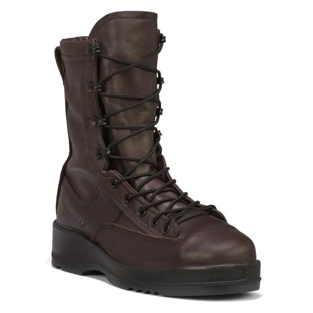 Belleville MENS 8” 330 Wet Weather Steel Toe Leather Flight Boots Brown Size 8